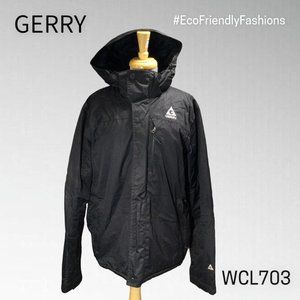 Gerry Weber Mens Black Long Sleeve Insulated Full Zip Hooded Parka Jacket Size L